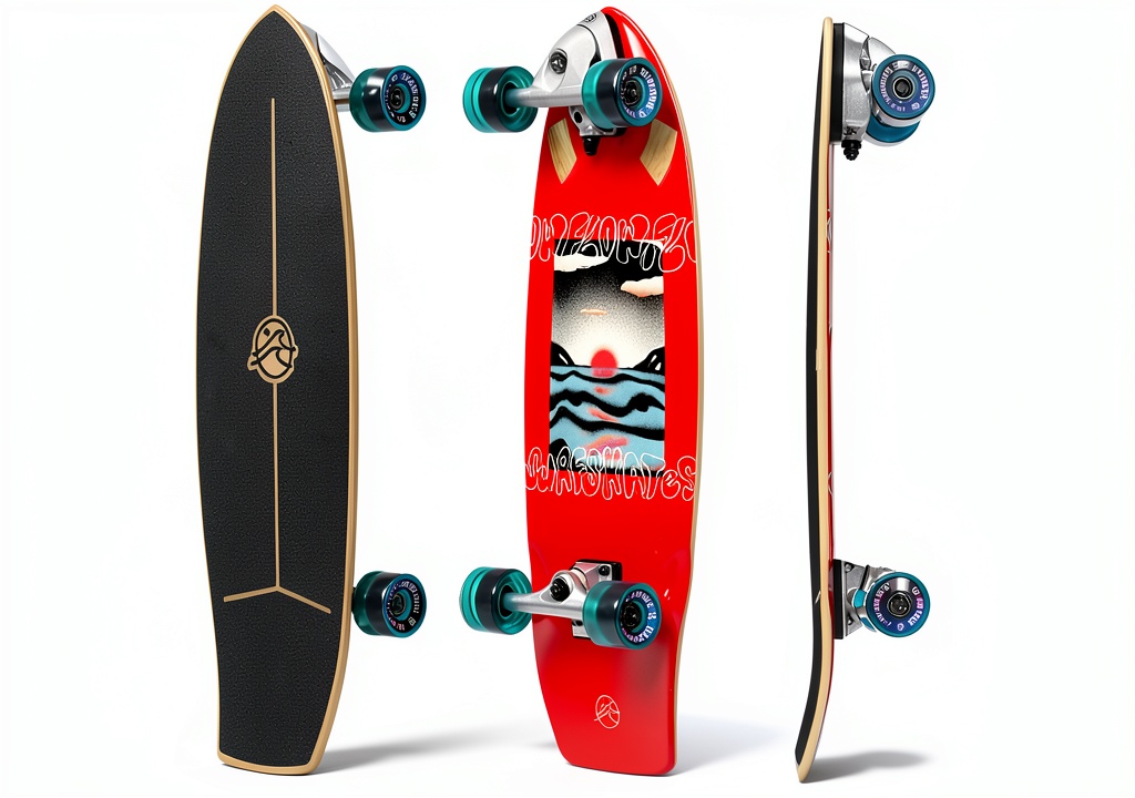 Installing Flow Surf Skates Cruiser Skateboard 29 Inch Maple Deck on a wooden desk