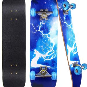 Sangde Skateboard Youth Beginner Wood Deck LED Wheels-0