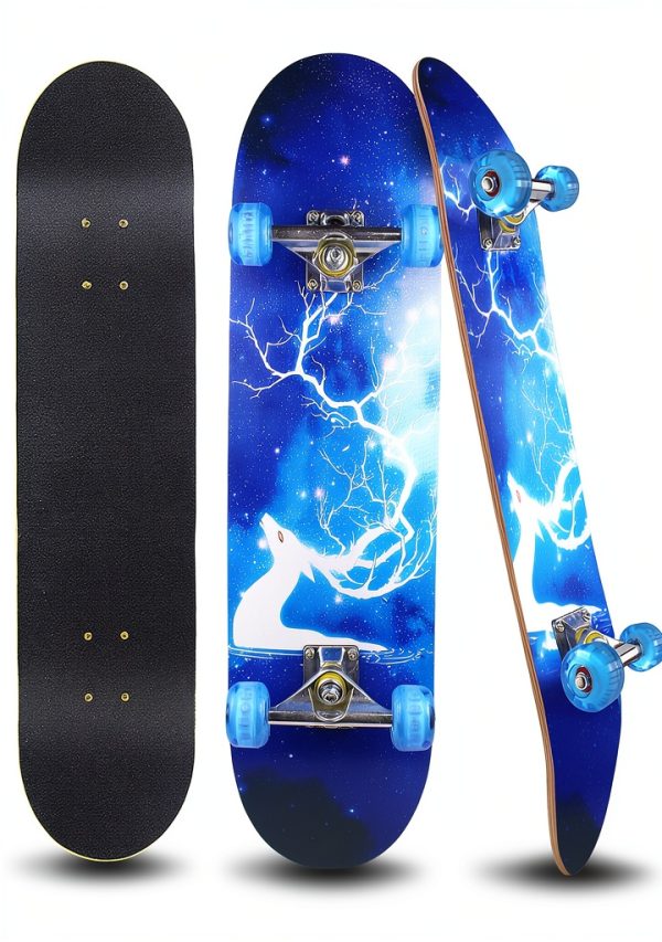 Sangde Skateboard Youth Beginner Wood Deck LED Wheels-0