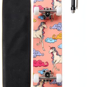 ANNEE Unicorn Skateboard Maple Deck 54mm Wheels Beginners-0