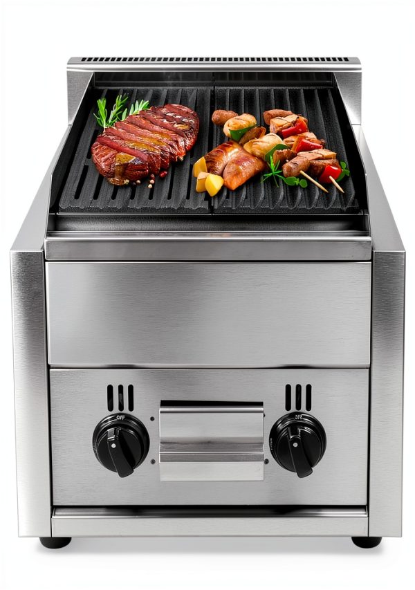 21" Commercial Char Broiler Grill - 2 Burner Gas & Propane Countertop Radiant Broiler, Nsf Certified, for Restaurants, Shawarma & Bbq Use (Fy-977 Model,)-0