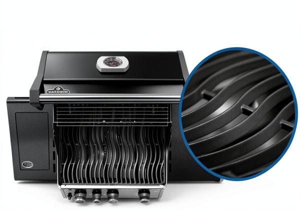 Napoleon Rogue 425 Propane Gas Grill with Range Side Burner, Black, 3 Stainless Steel Main Burners, Durable Grilling Power-5