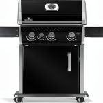 Napoleon Rogue 425 Propane Gas Grill with Range Side Burner, Black, 3 Stainless Steel Main Burners, Durable Grilling Power-0