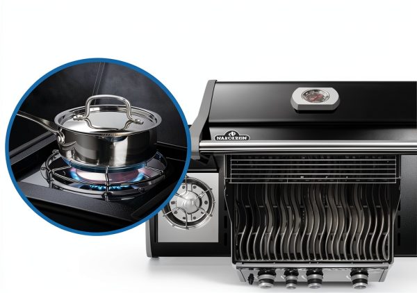 Napoleon Rogue 425 Propane Gas Grill with Range Side Burner, Black, 3 Stainless Steel Main Burners, Durable Grilling Power-4