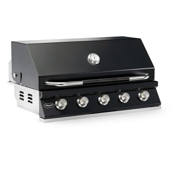 Hygrill 40-Inch Built In Grill for Natural Gas, Stainless Steel Outdoor Kitchen 5-Burner Grill Head, Black-1