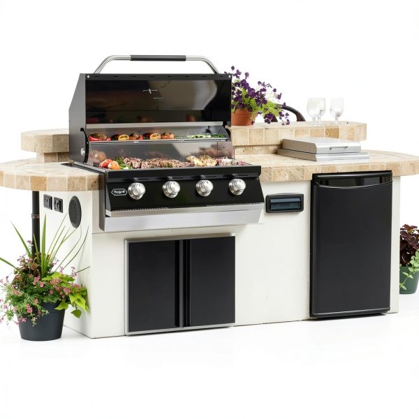 Hygrill 32-Inch Built In Grill for Natural Gas, Stainless Steel Outdoor Kitchen 4-Burner Grill Head, Black-6