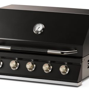 Hygrill 40-Inch Built In Grill for Natural Gas, Stainless Steel Outdoor Kitchen 5-Burner Grill Head, Black-0
