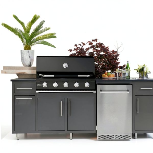 Hygrill 40-Inch Built In Grill for Natural Gas, Stainless Steel Outdoor Kitchen 5-Burner Grill Head, Black-5