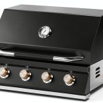 Hygrill 32-Inch Built In Grill for Natural Gas, Stainless Steel Outdoor Kitchen 4-Burner Grill Head, Black-0