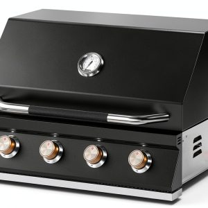 Hygrill 32-Inch Built In Grill for Natural Gas, Stainless Steel Outdoor Kitchen 4-Burner Grill Head, Black-0