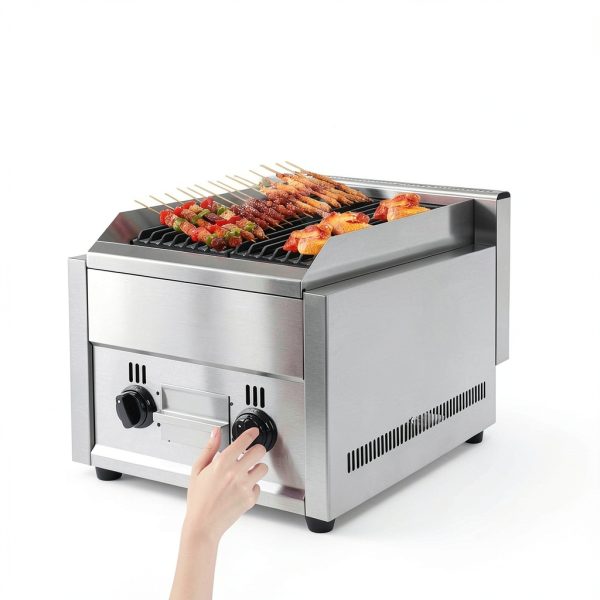 21" Commercial Char Broiler Grill - 2 Burner Gas & Propane Countertop Radiant Broiler, Nsf Certified, for Restaurants, Shawarma & Bbq Use (Fy-977 Model,)-2