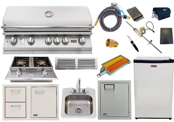 Lion BBQ Direct Premium 10-Piece 40" Natural Gas Grilling Set: Ready-to-Use with Included Hoses, Vent, & Searing burner-0