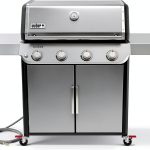 Weber Genesis S-415 Natural Gas Grill for Outdoor Grilling, 4 Burners, Stainless Steel-0