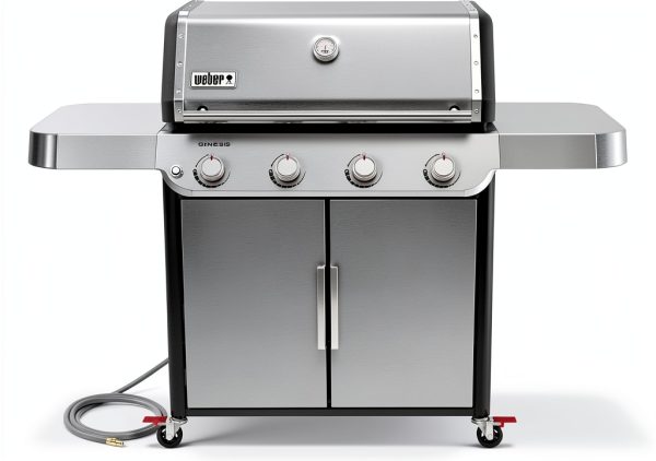 Weber Genesis S-415 Natural Gas Grill for Outdoor Grilling, 4 Burners, Stainless Steel-0